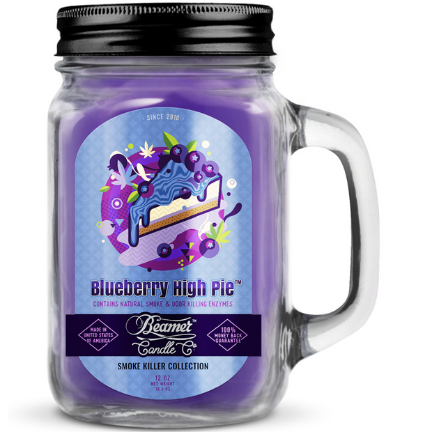 Beamer Candle Co - Blueberry High Pie scented candle.