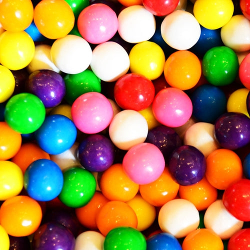 Colorful gumballs in various bright colors.