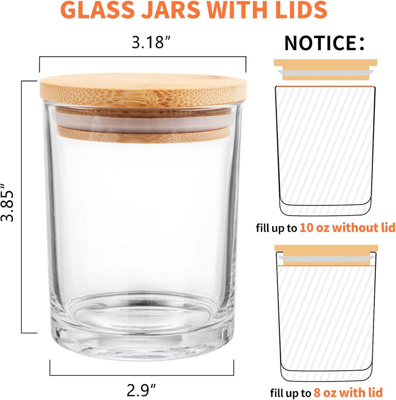 Clear Candle Vessel - 10oz