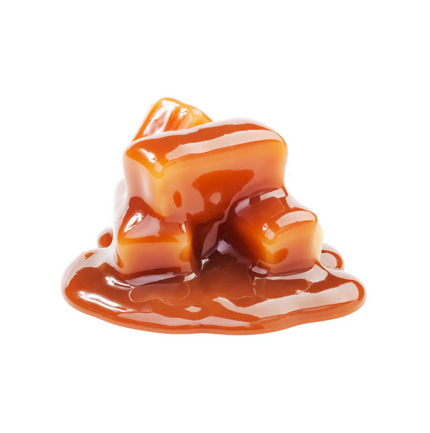 Caramel candy on a white background