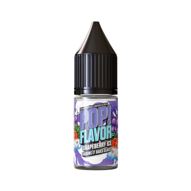 Pop! Flavor grapeberry ice bottle on a white background 10ml