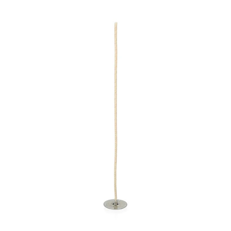 Tall, thin wooden stick with a circular base on a white background