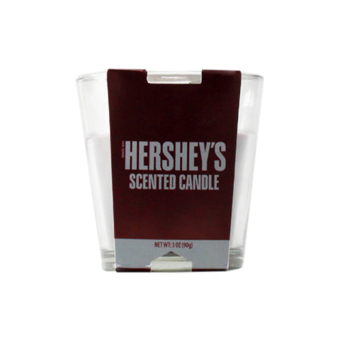 Hershey's scented candle with a brown label on a white background 3oz.