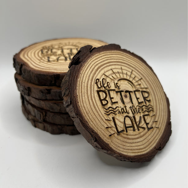 Custom Laser Engraved Coasters – Personalized Wood & Slate Coasters