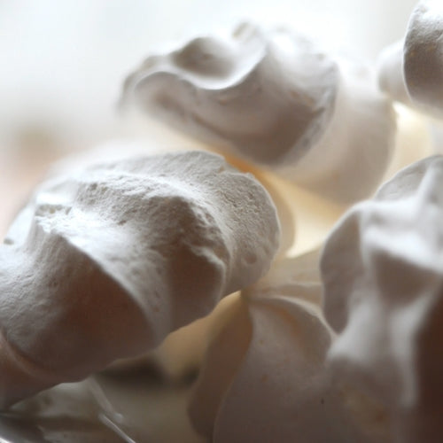 Close-up of meringue cookies with a blurred background