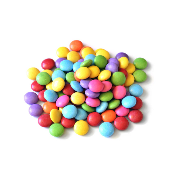 Colorful candy beans on a white background