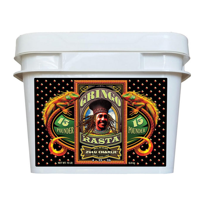 White bucket with a colorful label featuring 'Gringo Rasta' branding on a white background