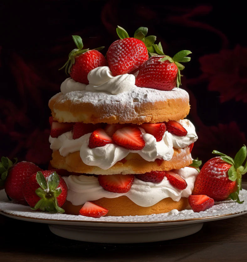 Strawberry Shortcake on dark background