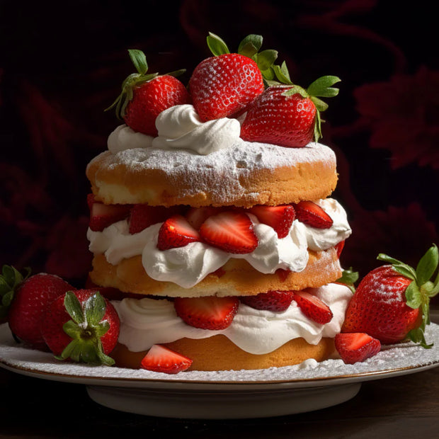 Strawberry Shortcake on dark background