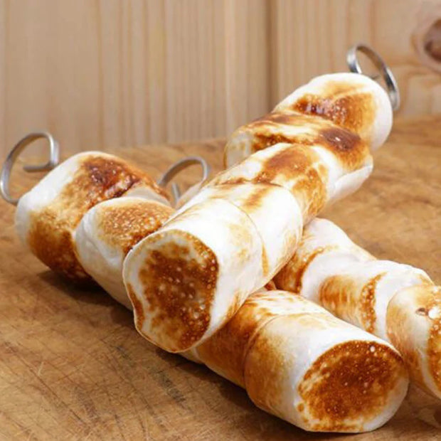 Marshmallow handle on a wooden surface