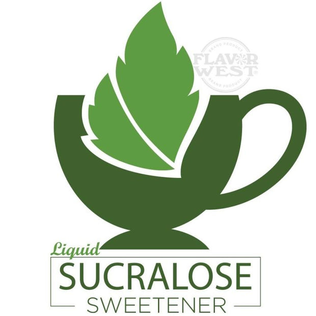 Logo for Liquid Sucralose Sweetener with a green leaf design on a white background